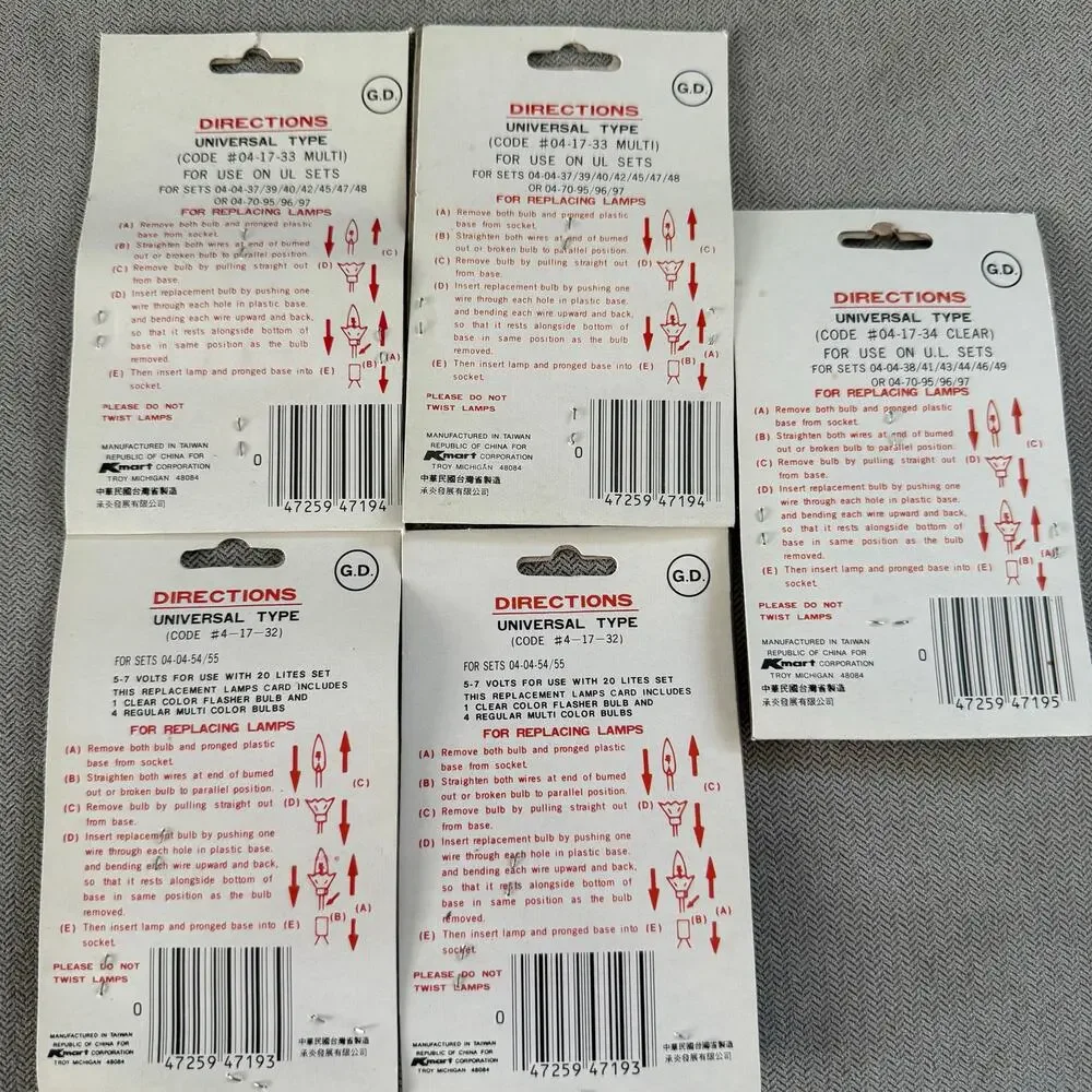 Vintage Christmas Replacement Light Bulbs Lot 66 C7 NOMA Mini Twinkle NOS